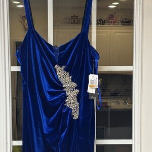 Macy's Royal Blue Velvet Dress